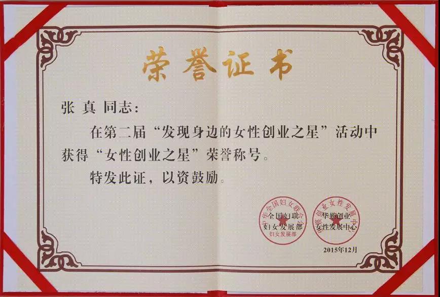 【合作伙伴】云創(chuàng)大數(shù)據(jù)張真董事長榮獲全國“女性創(chuàng)業(yè)之星”稱號